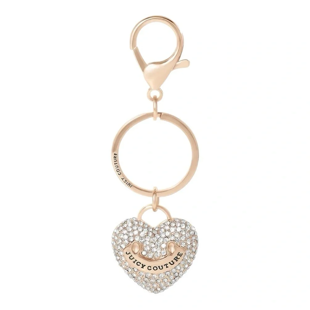 Juicy Couture Gold Pave Heart Purse Charm Keychain